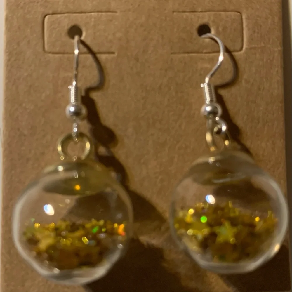 Earrings. Gold Star Globe Earrings